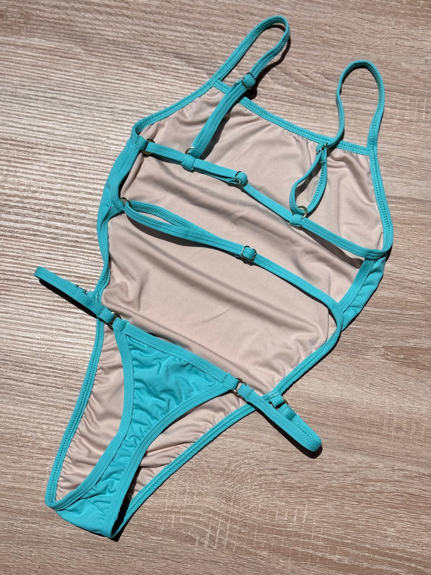 Maillot Mel - échancré / bleu turquoise